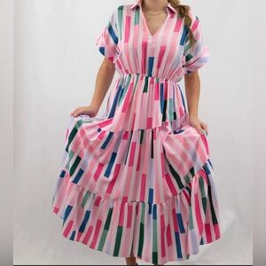 Entro - Multicolor Striped Dress - L